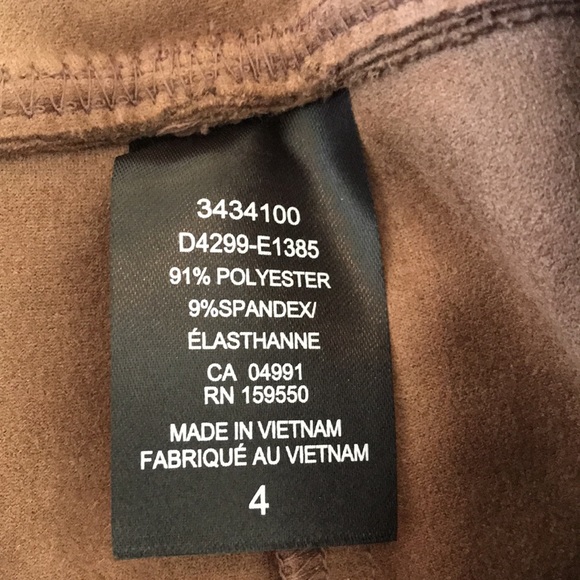 Pair of Hilary Radley Faux Suede Leggings Size 4 in Black and Taupe - Picture 4 of 10